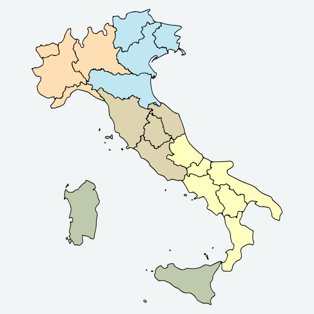 Divisione delle aree geografiche italiane
